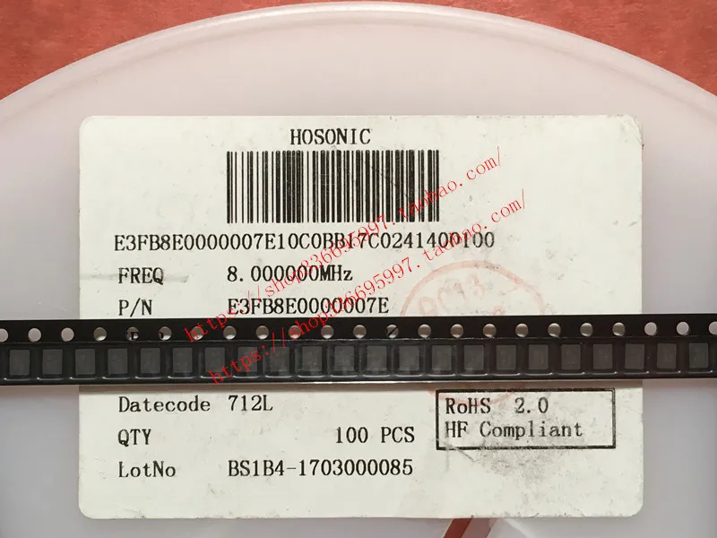 

50PCS/ E3FB8E0000007E 8MHz 7pF 10ppm 3225 4P Hongxing Ceramic Surface SMD Passive Crystal Oscillator