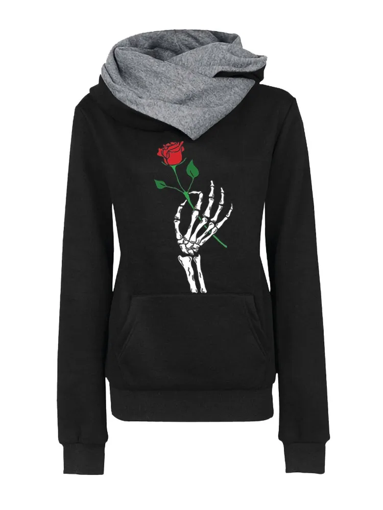 2022 Зимние толстовки с принтом женские модные повседневные флисовые теплые