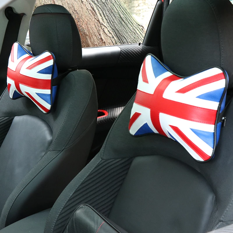 

For MINI COOPER F60 R60 F55 F56 F54 PU Leather Seat Breathable Car Pillow Neck Headrest Soft Styling Auto Interior Accessories