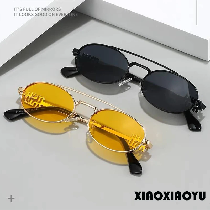 Горячие девушки трендовые овальные солнцезащитные очки женские легкие