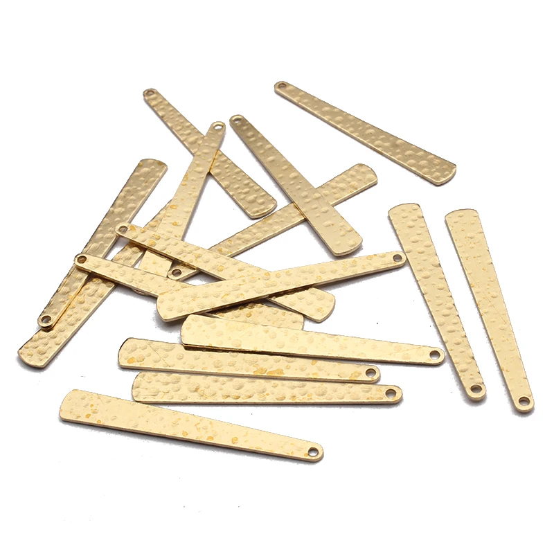 10 шт. латунные подвески с плоским стержнем Длинные Полоски в виде бейсбольной