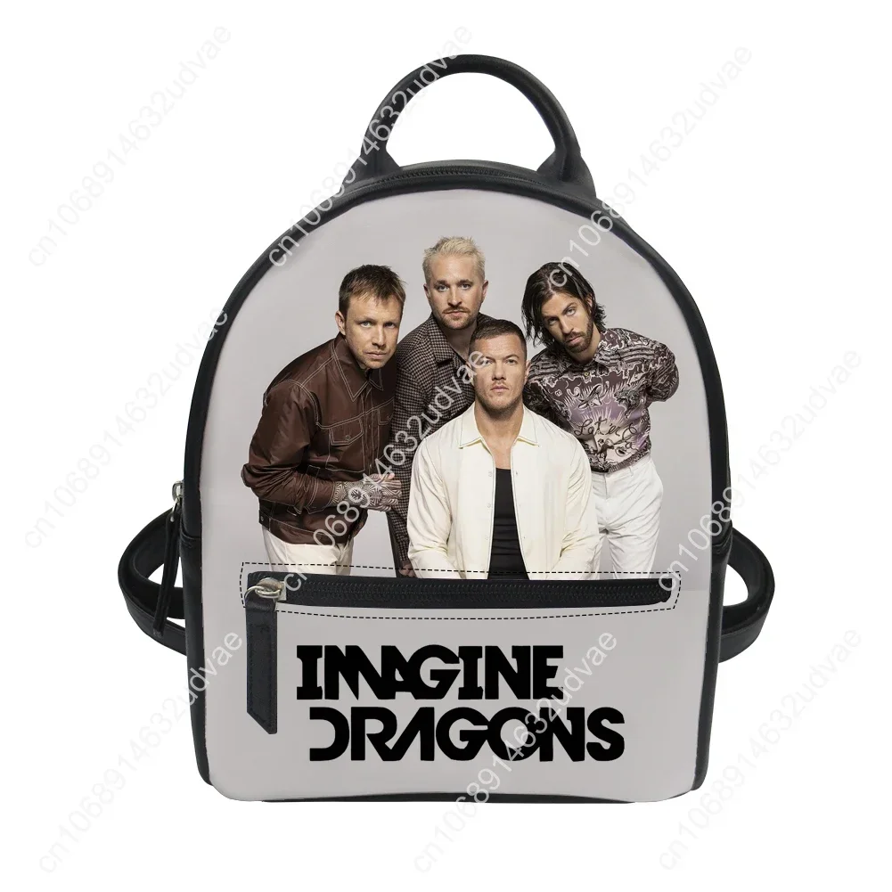 Фото Рюкзак Imagine Dragons, женская школьная сумка, персонализированная сумка на два плеча, высококачественный рюкзак, кожаная дорожная сумка, подарок №2