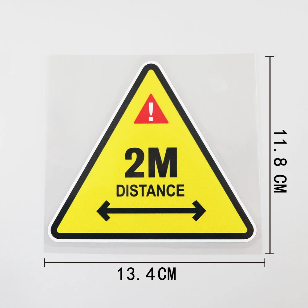 

1 Pcs 13.4CM×11.8CM Car Sticker Keep Your Distance 2M PVC Decal