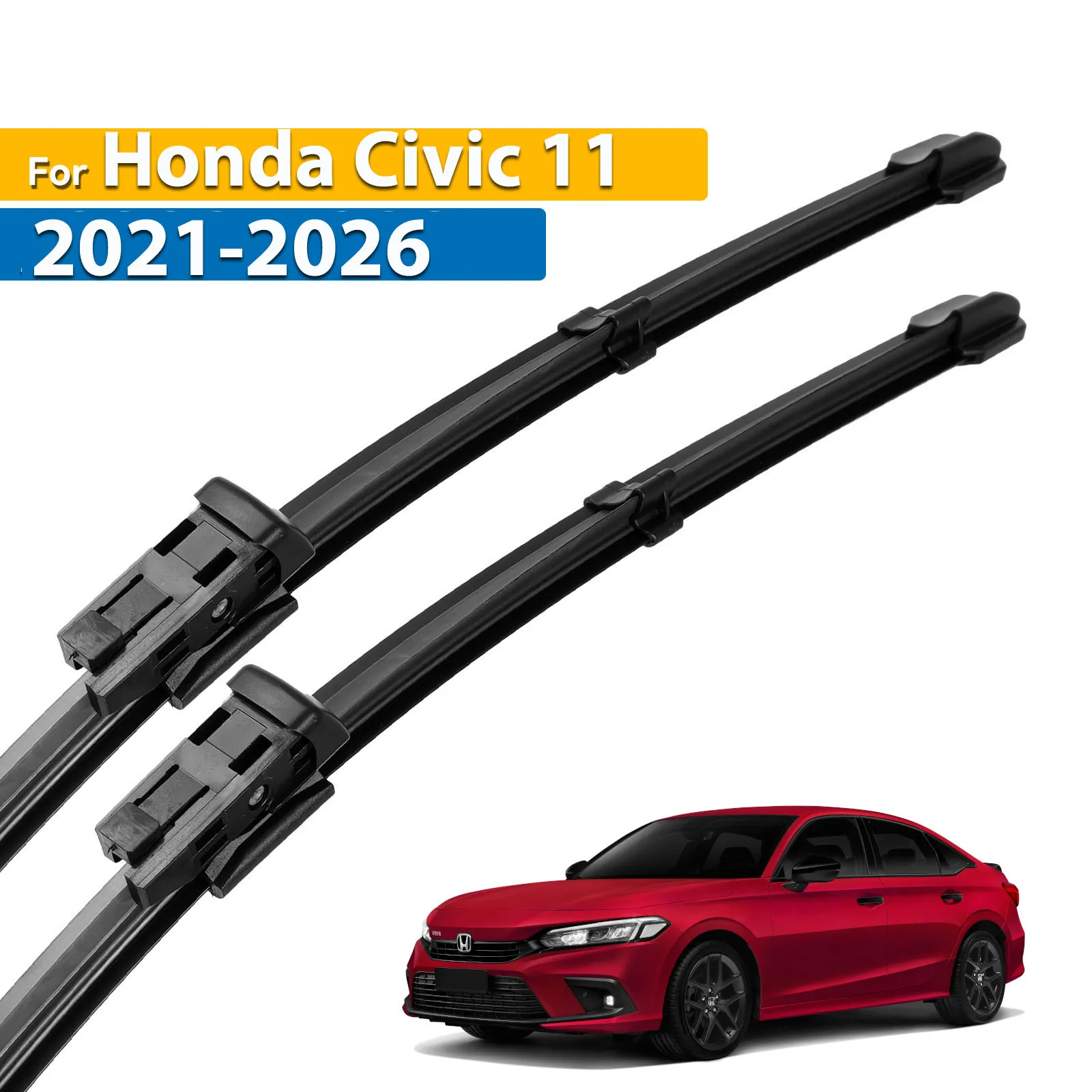 Передние щетки стеклоочистителя Erick's LHD для Honda Civic 11 FE FL 2021-2026, лобовое стекло, лобовое стекло, автомобильные щетки от дождя 24 