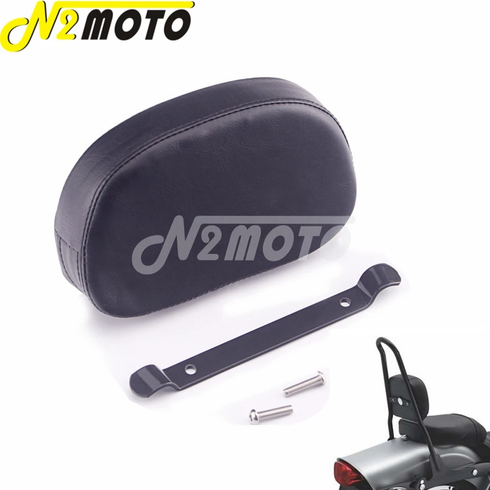 

Motorcycle Black Sissy Bar Backrest Seat Cushion Pad PU leather Passenger Back Pad For Harley Touring Softail Models 2018-Later