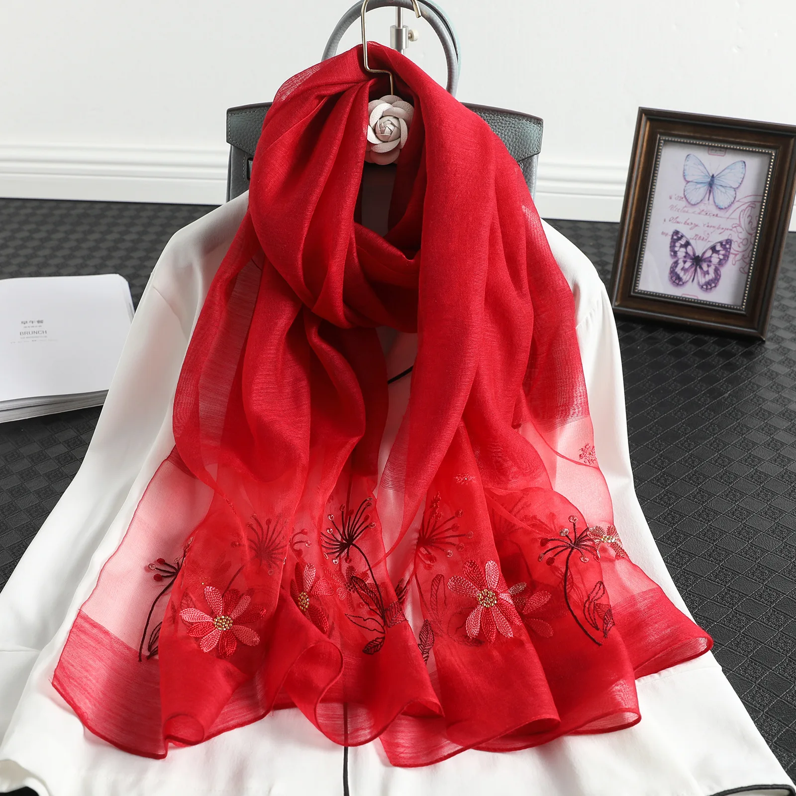 

2021 new scarf women's all-match temperament shawl fashion silk scarf one