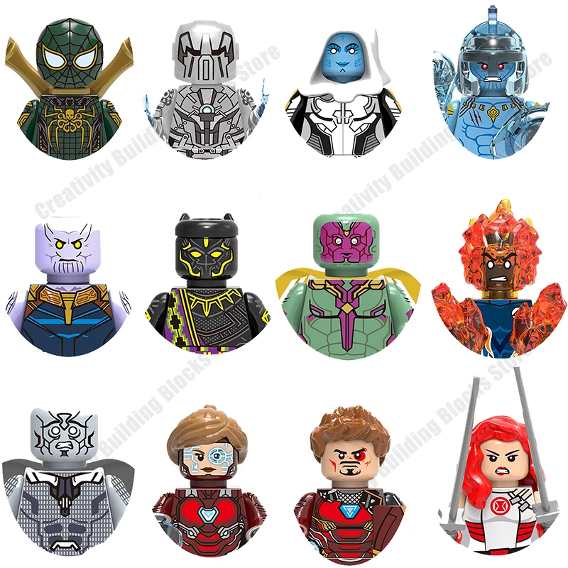 

Disney Minifigure Superhero Red Widow Pepper 3D Model DIY Building Blocks Toy Classic Movie Model Children's Toy Gift