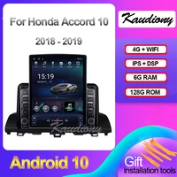 kaudiony tesla style android 10 0 for honda accord 10 auto gps radio navigation car dvd multimedia player stereo 4g 2018 2019