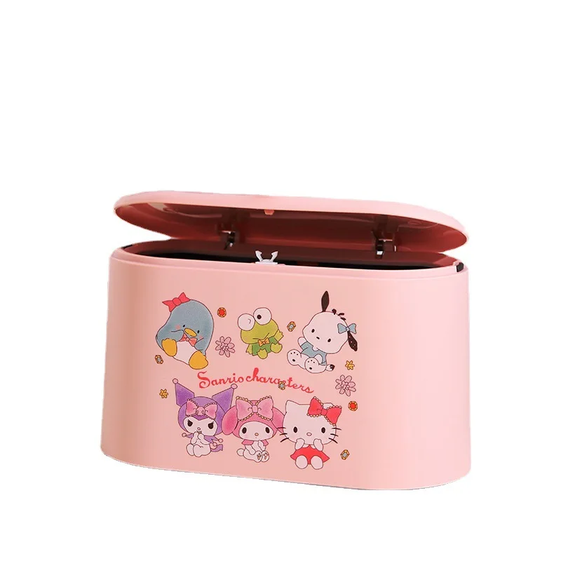 Kawaii My Melody Cinnamoroll Kuromi пресс мини настольный мусорный бак с крышкой Sanrioed аниме