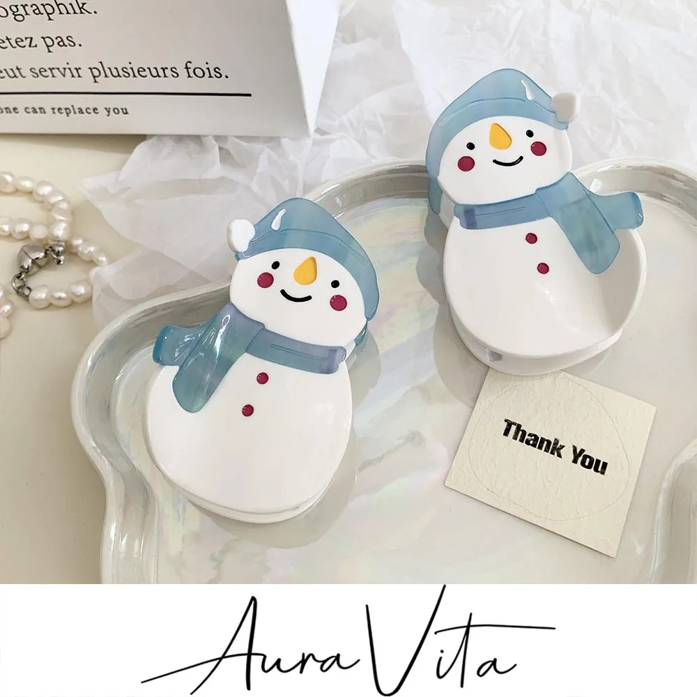 AuraVita Alloy Resin Snowman Gift Box Gingerbread Man Hair Claw Christmas Party Creative Clip Cute Girl Accessories