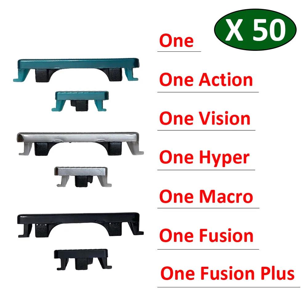 

50 шт. оригинал для Motorola Moto One Action Vision Hyper Macro Fusion Plus Боковая кнопка питания и Кнопки громкости Запасная часть