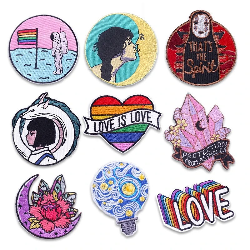 

Anime Badges Patch Iron on Patches for Clothing Fusible Patch on Clothes Embroidered Cloth Stickers Sewing Embroidery Patch