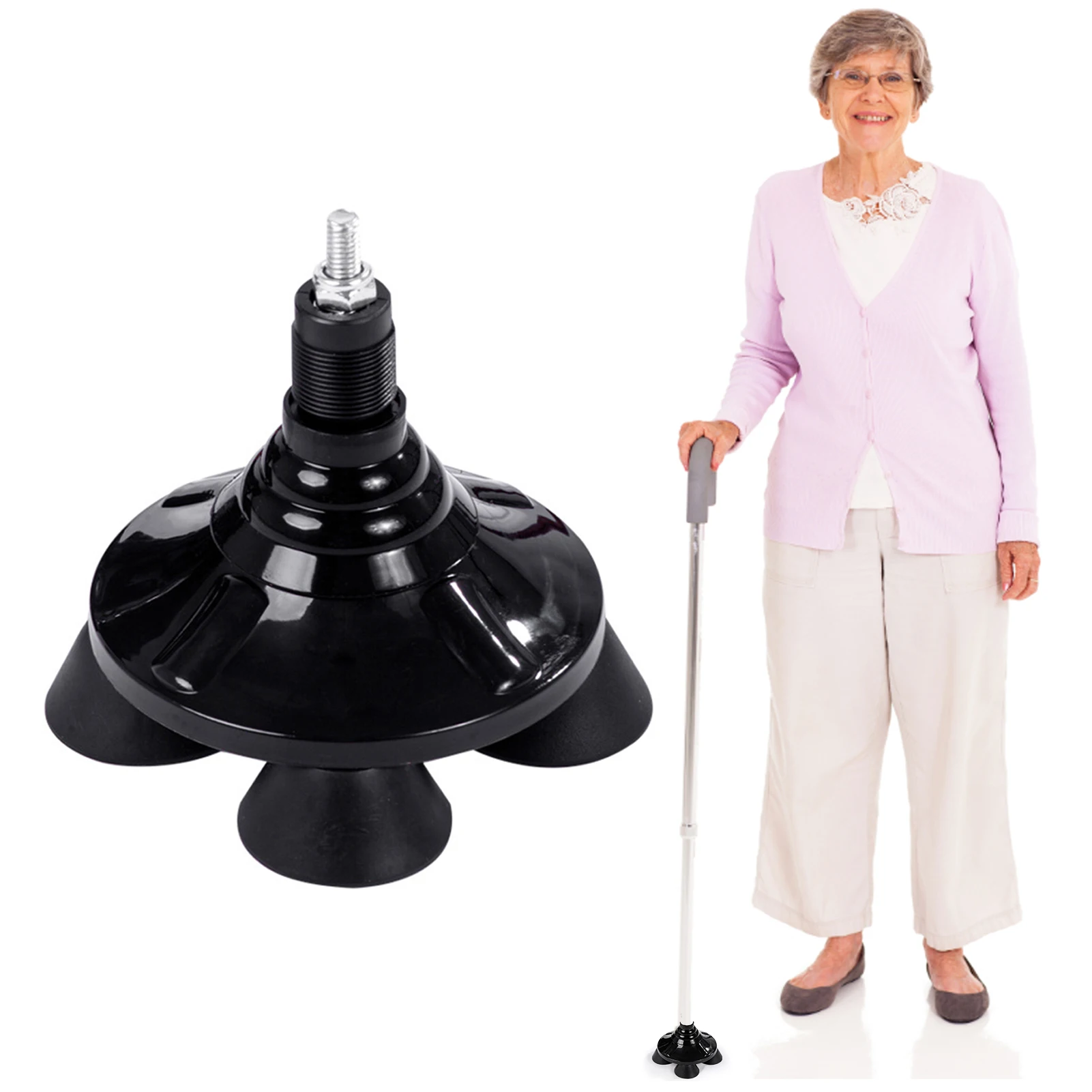 

Rotating Four-corner Crutch Base Rubber Four-legged Crutch Foot Pad Replacement Crutch Tip Crutch Crutch Accessories For Walking