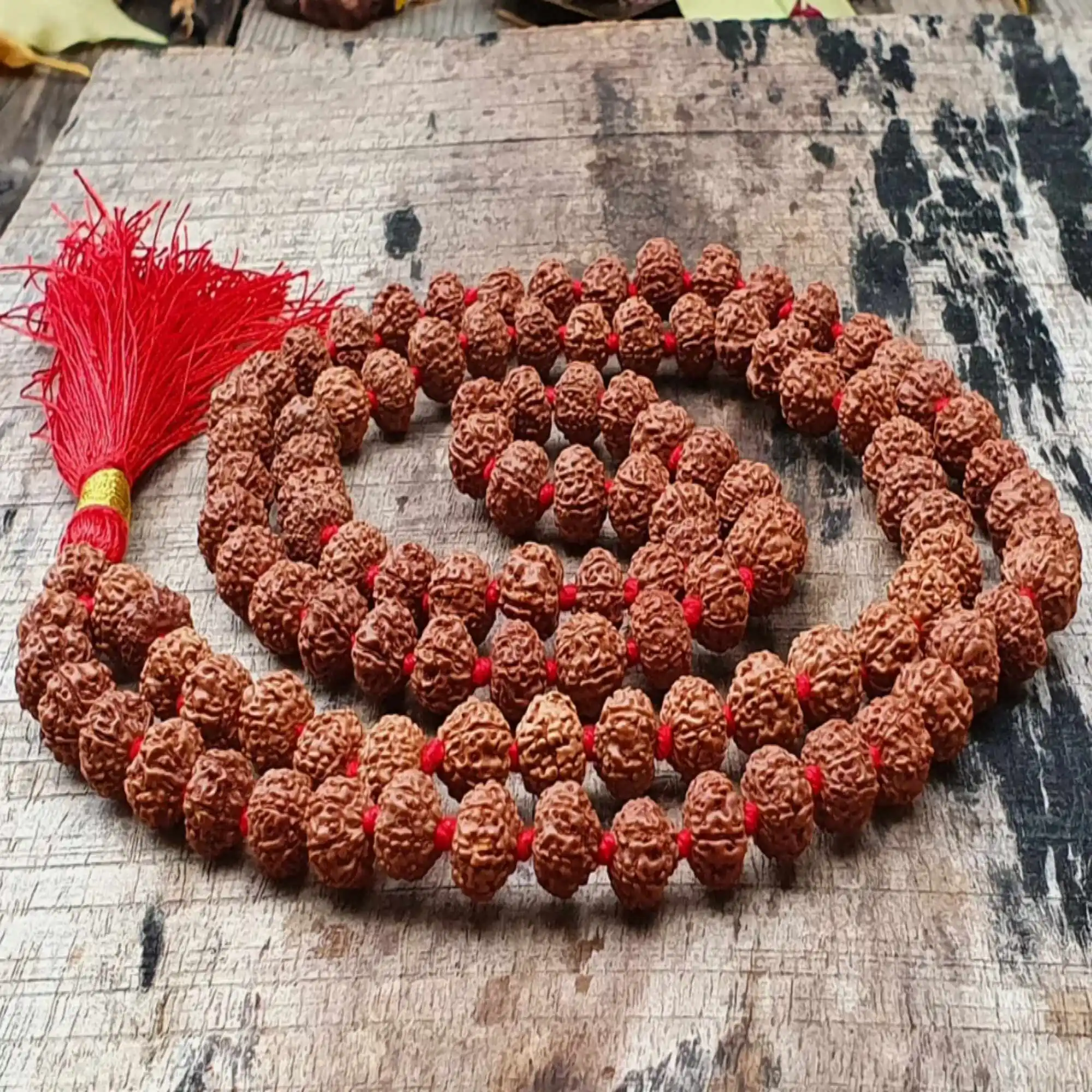 

8mm Natural brown Rudraksha 108 knot beads necklace All Saints' Day spread Cuff Spirituality Gift Diy Lucky Pray Relief Glowing