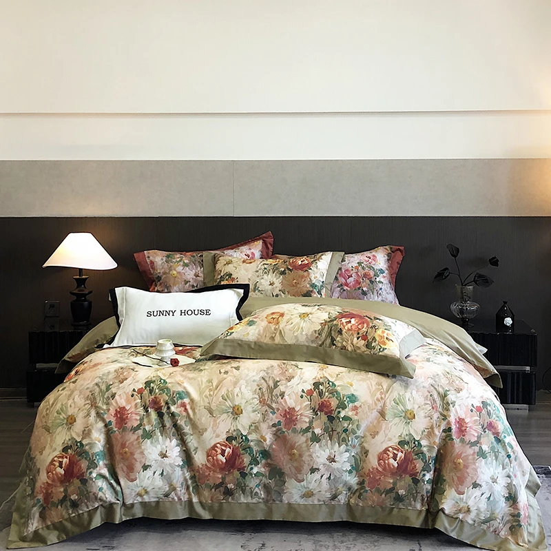 

Комплект постельного белья GRADIENT 1000TC хлопок цветочный принт 4 шт