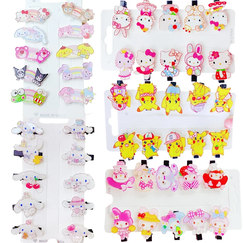 10 шт./набор милые плюшевые челки Hello Kitty Kuromi Sanrio Kawaii My Melody Cinnamoroll | Игрушки и хобби
