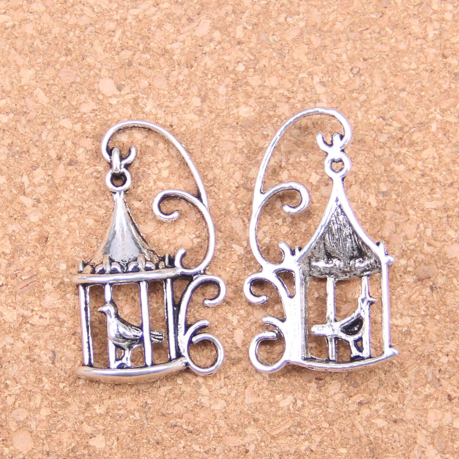 

45pcs Charms birdcage bird 34x20mm Antique Pendants,Vintage Tibetan Silver Jewelry,DIY for bracelet necklace