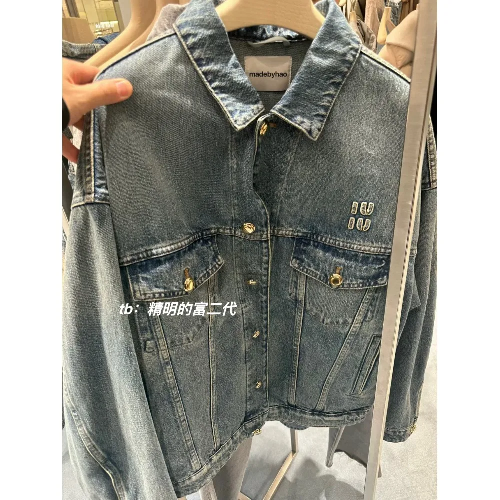 NIGO Мужская весенне-осенняя потертая джинсовая куртка в студенческом стиле ретро