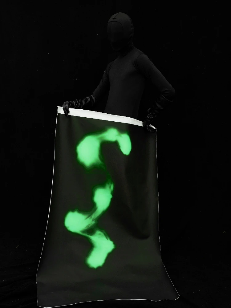 

Temperature Sensitive Thin Faux PU Leather Fabric black Turns green Color Changing Technology Apparel Design Cloth for Sewing