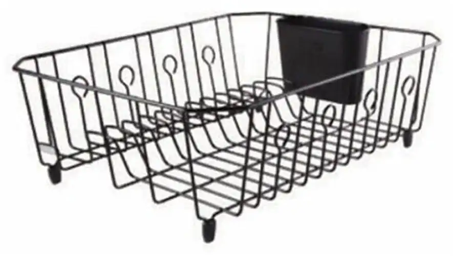 

Rack with Utensil Holder for Kitchen Countertop, Large, Black