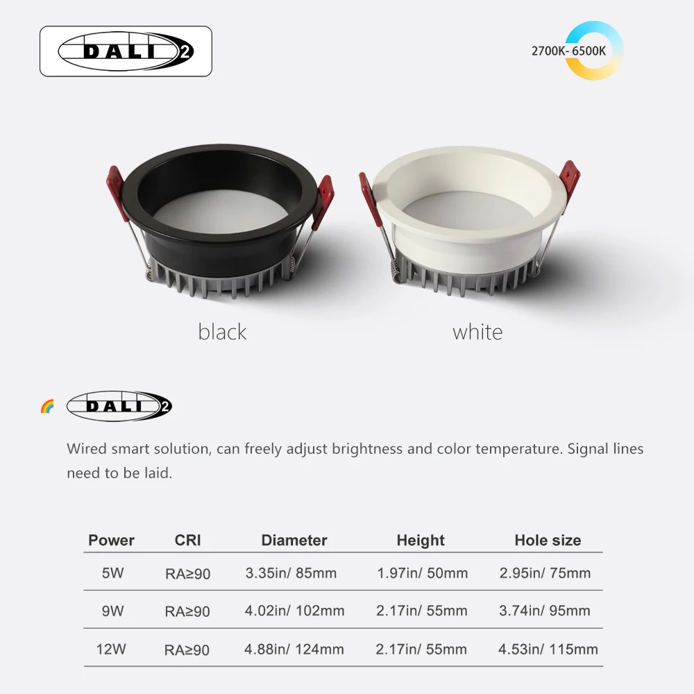 

LINGYU Tuya Zigbee DALI умный потолочный светильник черный/белый