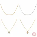 Женское вечерние жерелье из серебра 925 пробы с подвеской-крестом