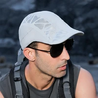 men baseball cap peaked mesh breathable sunshade uv protection outdoor golf running hiking hat