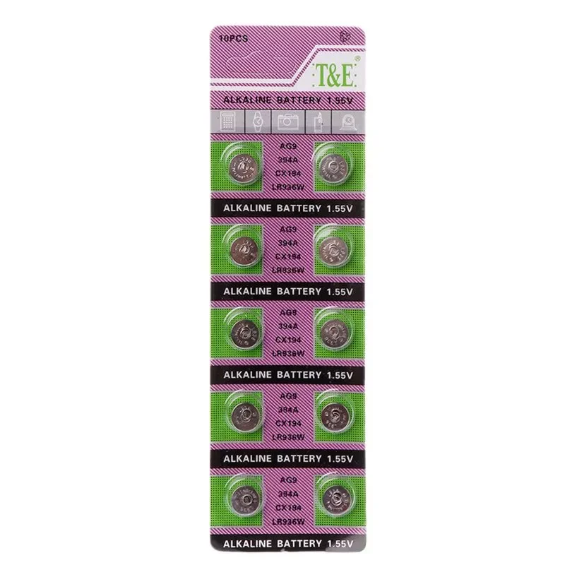 

NEW2023 10PCS Alkaline Battery AG9 1.55V Button Coin Cell Watch Batteries LR936 394 SR936SW 194 V394 Control Remote