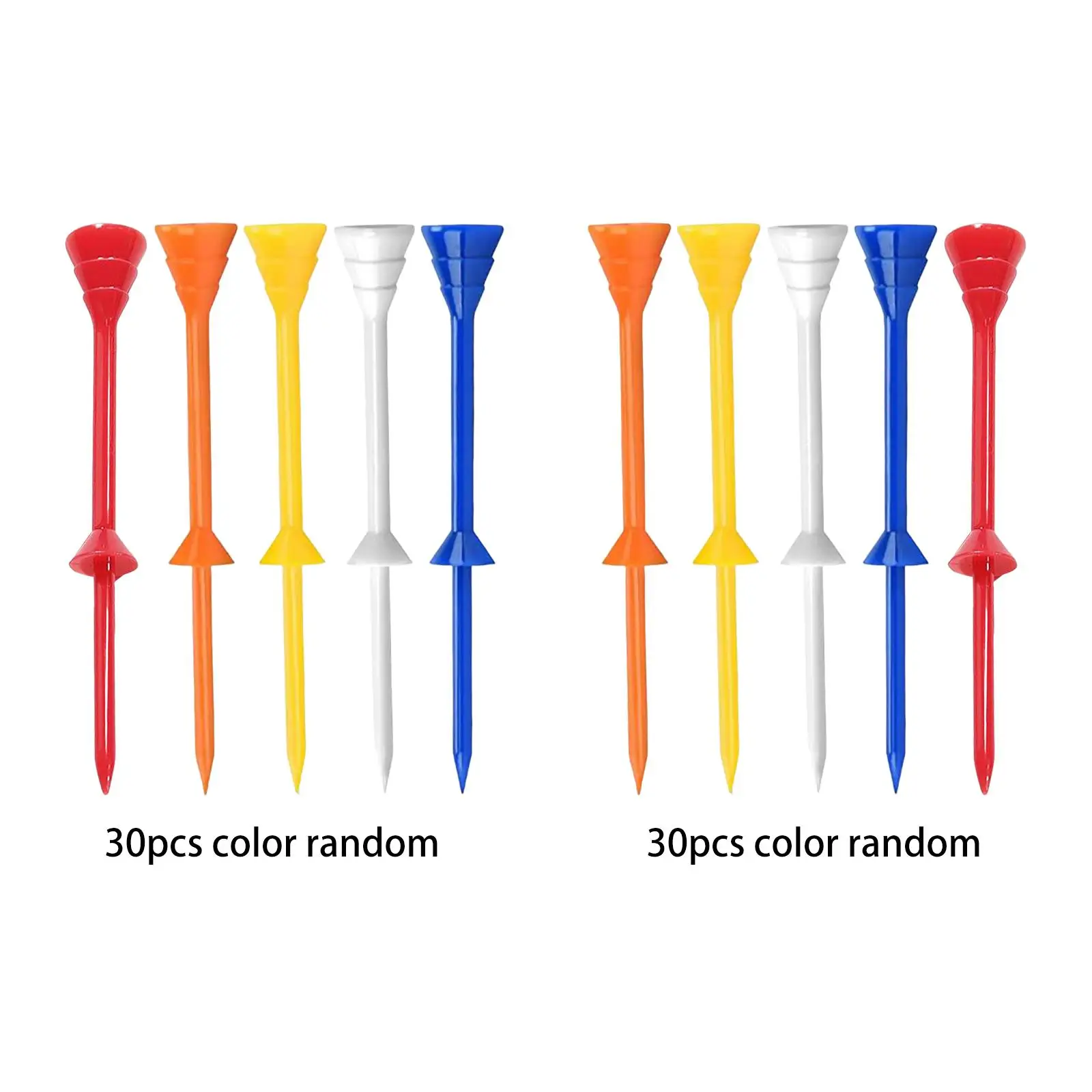 

30Pcs Golf Tees Reusable Low Resistance Hitting Ball Holder Beginner