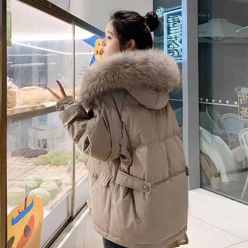 

Женская Повседневная куртка на белом утином пуху, женское осеннее пальто, куртки, женская теплая толстая верхняя одежда с капюшоном и длинн...