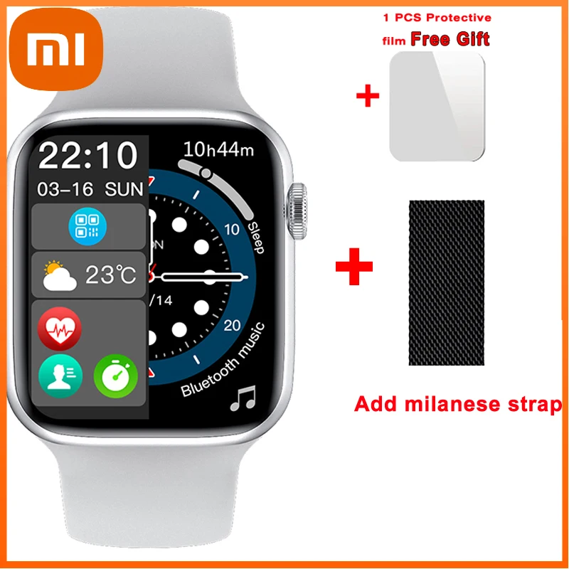 

Xiaomi Men Women Smart Watch Two Button 44mm Series 7 Wireless Charger Bluetooth Call IP68 Waterproof Smartwatch Watch for Men