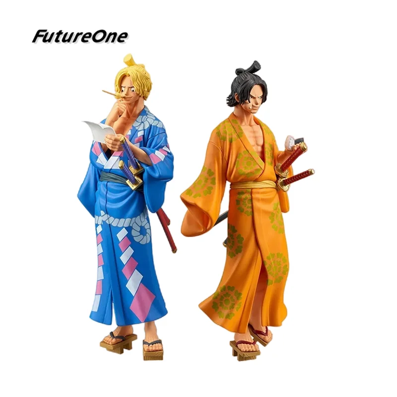 

Original Genuine One Piece Magazine Kimono 18cm Portgas D Ace Sabo Action Figure PVC Model Toys Gift