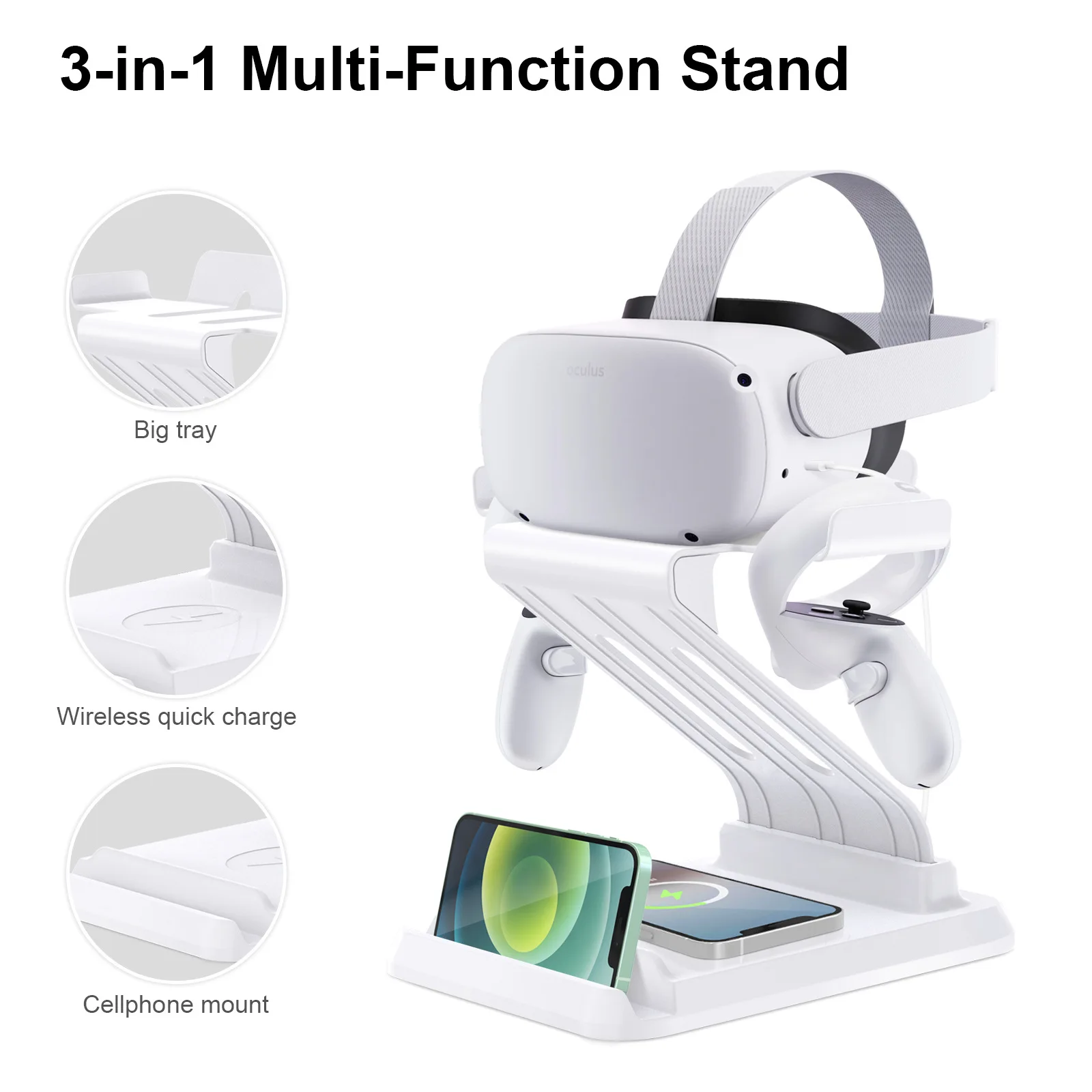 

For Oculus Quest 2/HTC/Pico Neo 3 Charging Dock Station Charger Bracket Base Move VR Glasses Display Stand Headset Accessories
