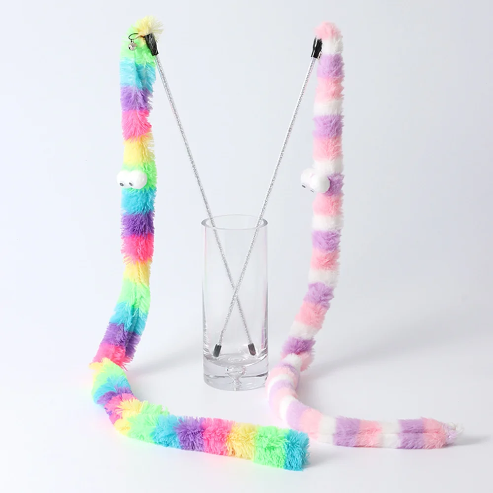 

Pet Cat Teaser Toys Feather Wand Cat Catcher Teaser Stick Cat Interactive Toys Wood Rod Toy Cats Kitten Pet Toy