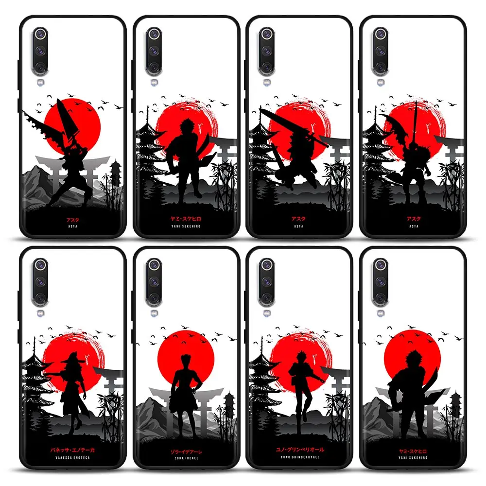 

Black Clover Anime Comic Phone Case For Xiaomi Mi A2 8 9 SE 9T 10 10T 10S CC9 E Note 10 Lite Pro 5G Redmi Black Cover Funda Capa