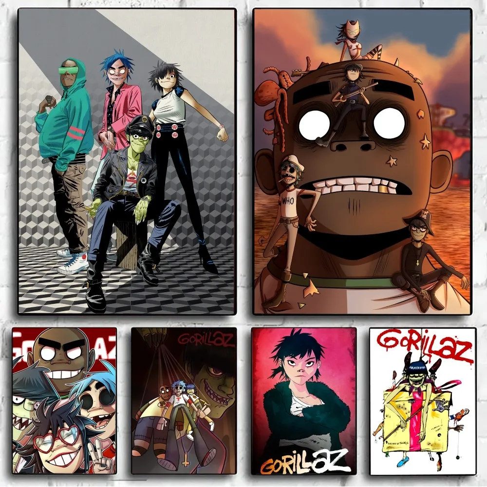 G-Gorillaz хип-хоп плакат из крафт-бумаги высокого качества цифровая печать без рамки