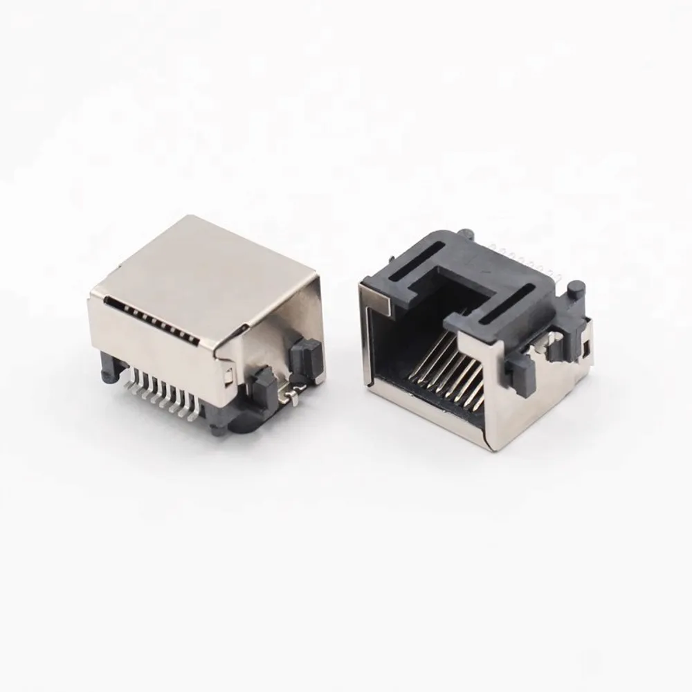 50 шт. RJ45 сетевой Ethernet гнездовой разъем SMT SMD 56 8P8C горизонтальный H = 8,6 гнездовой разъем