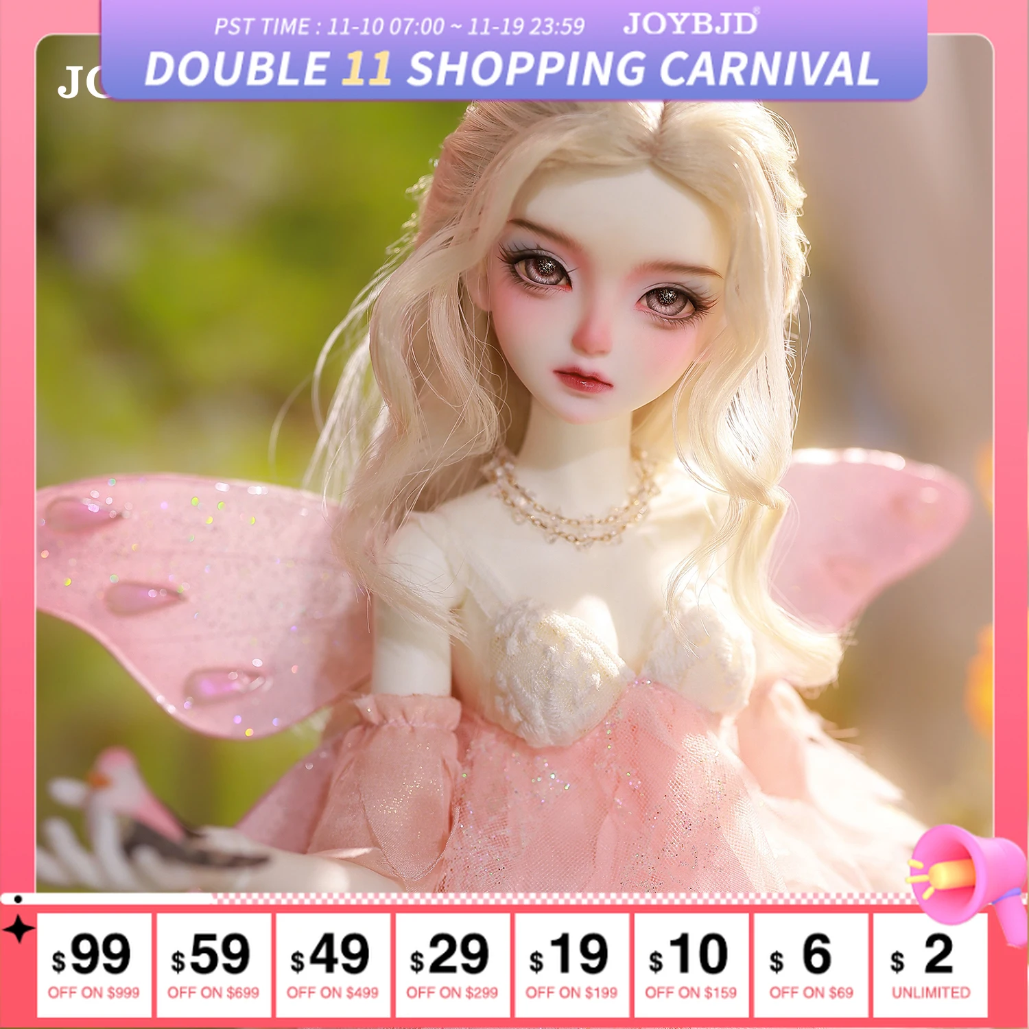Фото Полный набор кукол Joybjd 1/4 DL BJD — корпус Muxi с нарядками лепестков Сакуры |   Фэнтези Коллекция №1