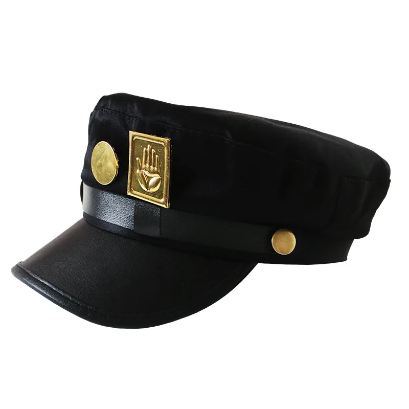 JoJo's Bizarre Adventure Kujo Jotaro Cosplay Cap Unisex Adult Metal Badge Hat Prop | Hats