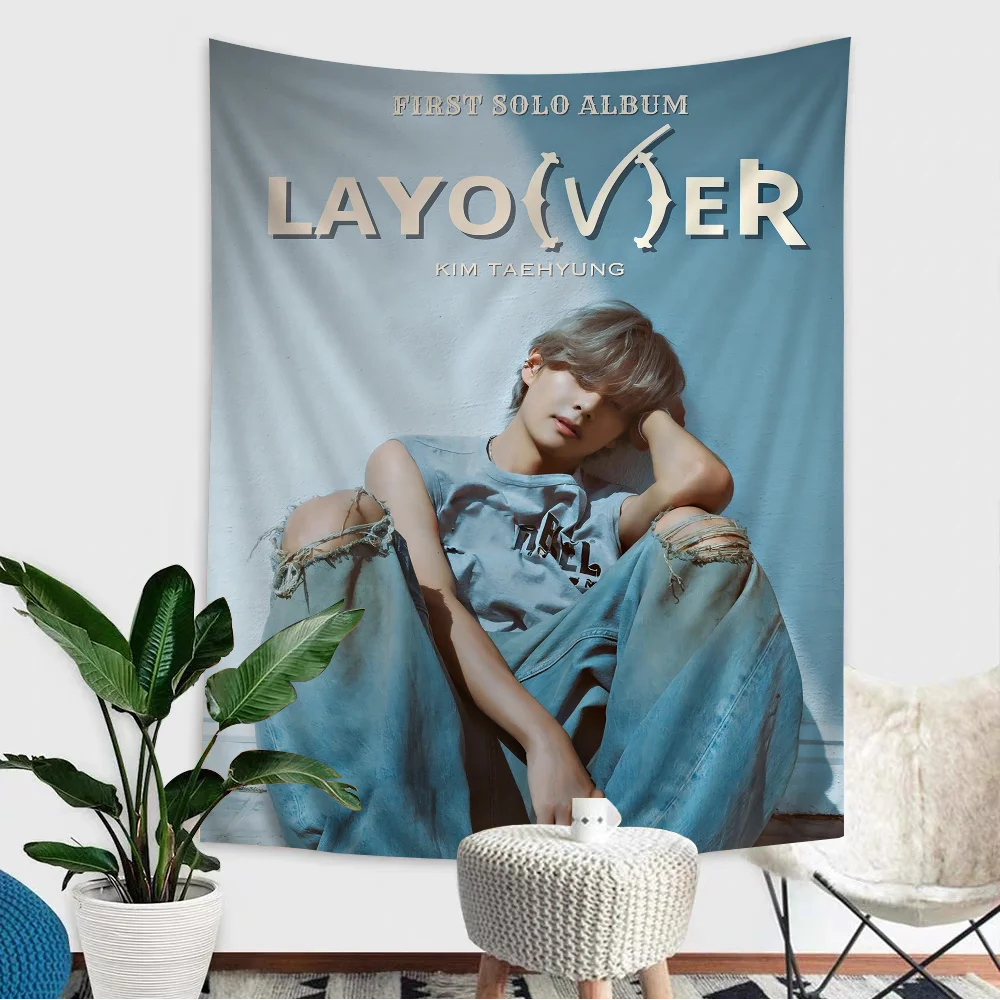 Певица Kpop K-Kim T-Tae H-Hyung V Слойка Аниме Гобелен Дешевые Хиппи Настенные Гобелены