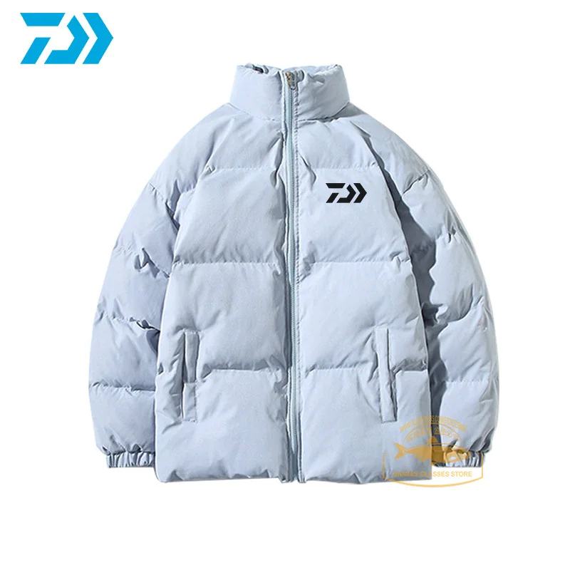 

Рыболовный костюм Daiwa, уличная хлопковая куртка, теплая куртка, свободный рыболовный костюм, Большой воротник-стойка, утепленный хлопковый бархатный рыболовный костюм