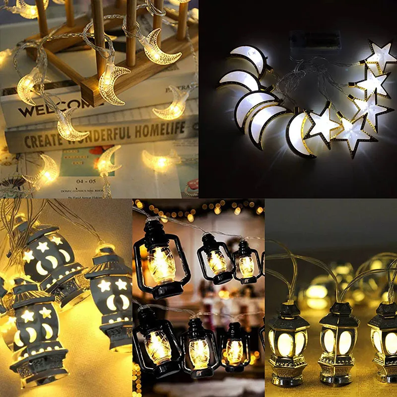 

1.65M Eid Mubarak LED Lantern Ramadan Decorations For Home Ramadan Kareem Ornaments Eid Al Adha Muslim Islamic Party Decor