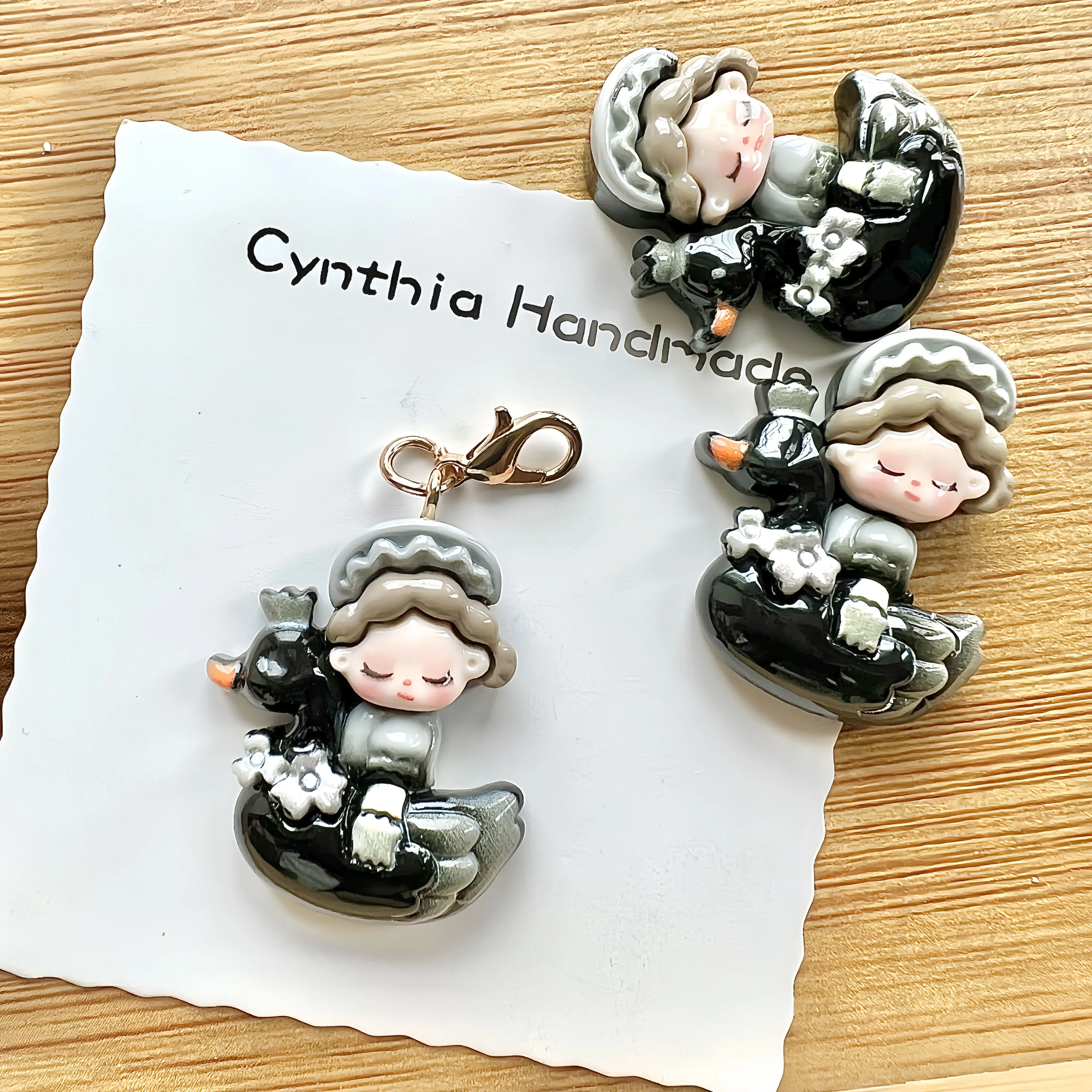 Миниатюрный брелок для ключей Blace Swan Girl мальчиков и девочек подвесная сумка на