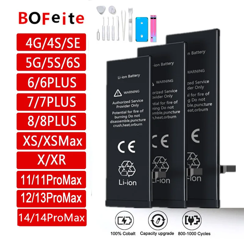 

2023 Zero-cycle Battery For APPLE iPhone 5 6 6S 5S SE 7 8 Plus X Xs Max 11 12 13 14 14plus 14pro max Mobile Phone