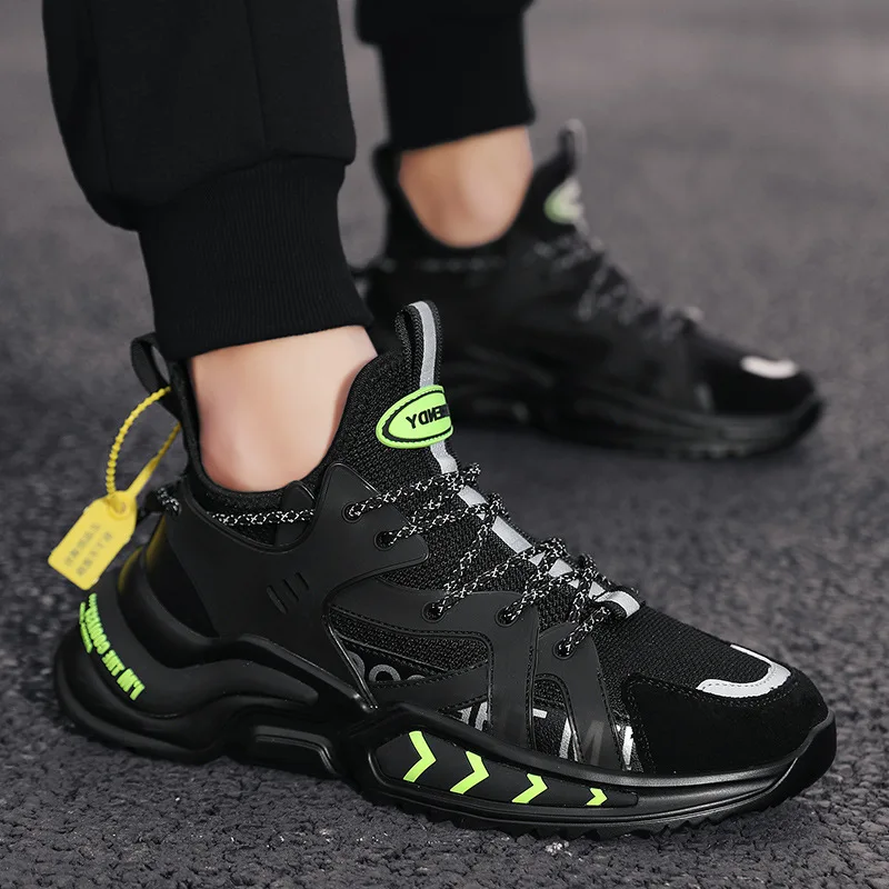 2022 New Men's Casual Shoes Sports Running Sneakers Comfortable Breathable Mesh Elastic Tennis Non-slip Fashion Male Shoes
