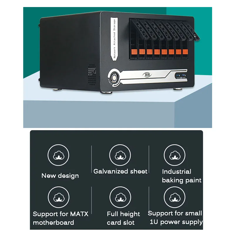 Сервер хранения Nas8 bay полная высота PCIE слот для карт материнская плата MATX