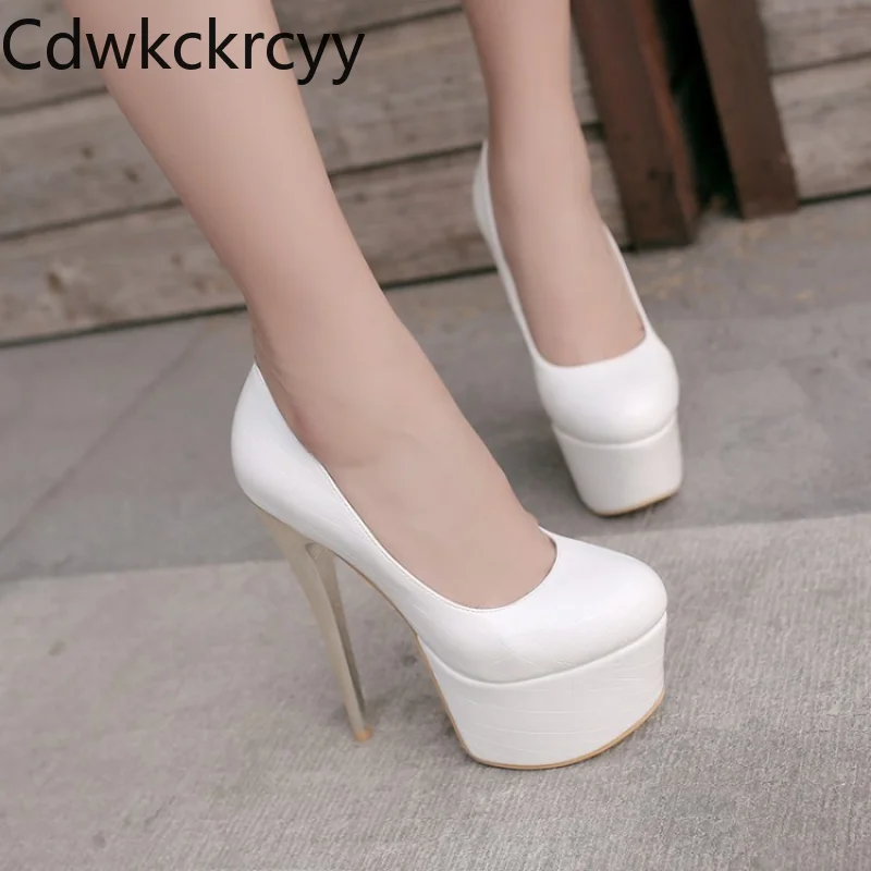 

Женские туфли на высоком каблуке 16 см, стильная модная обувь с круглым носком, с открытым носком, пикантная обувь с искусственными корнями, в...