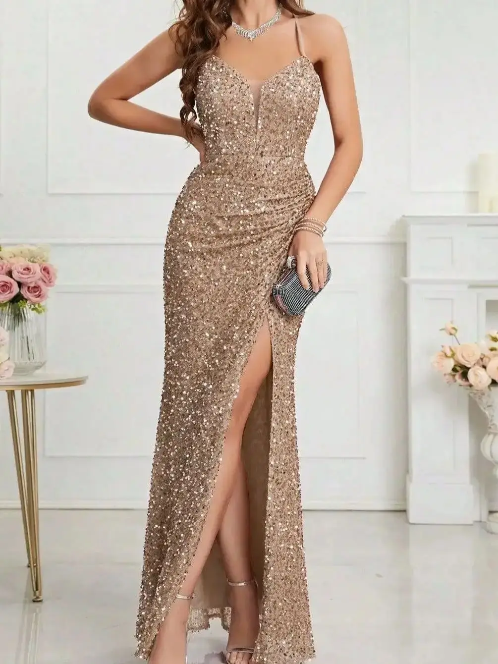 Платье облегающее вечернее для женщин размер S - XL цвет в ассортименте