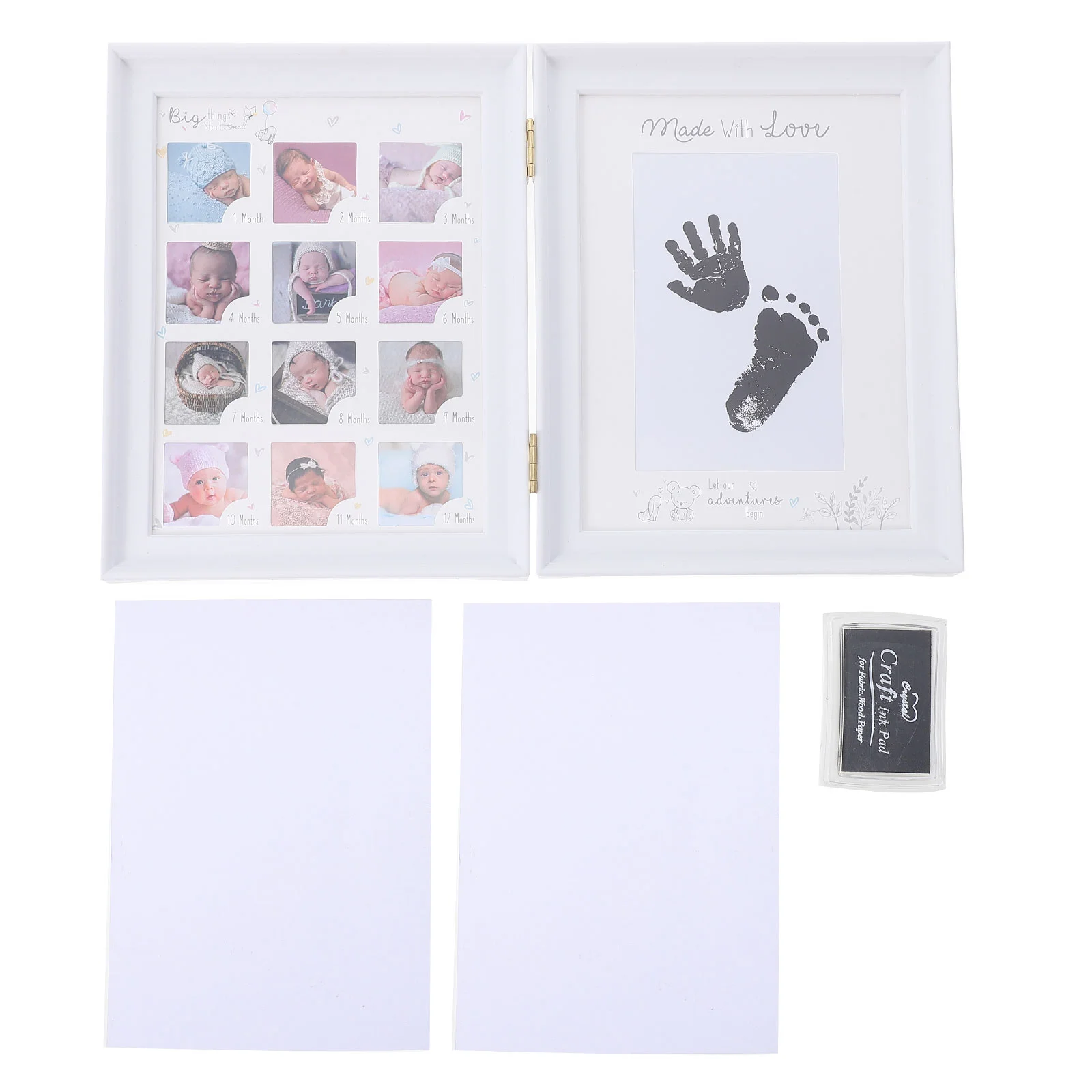 

Adornment Infant Photo Holder Desktop Ornament Footprint Photo Frame Picture Frame for Home Gift Office