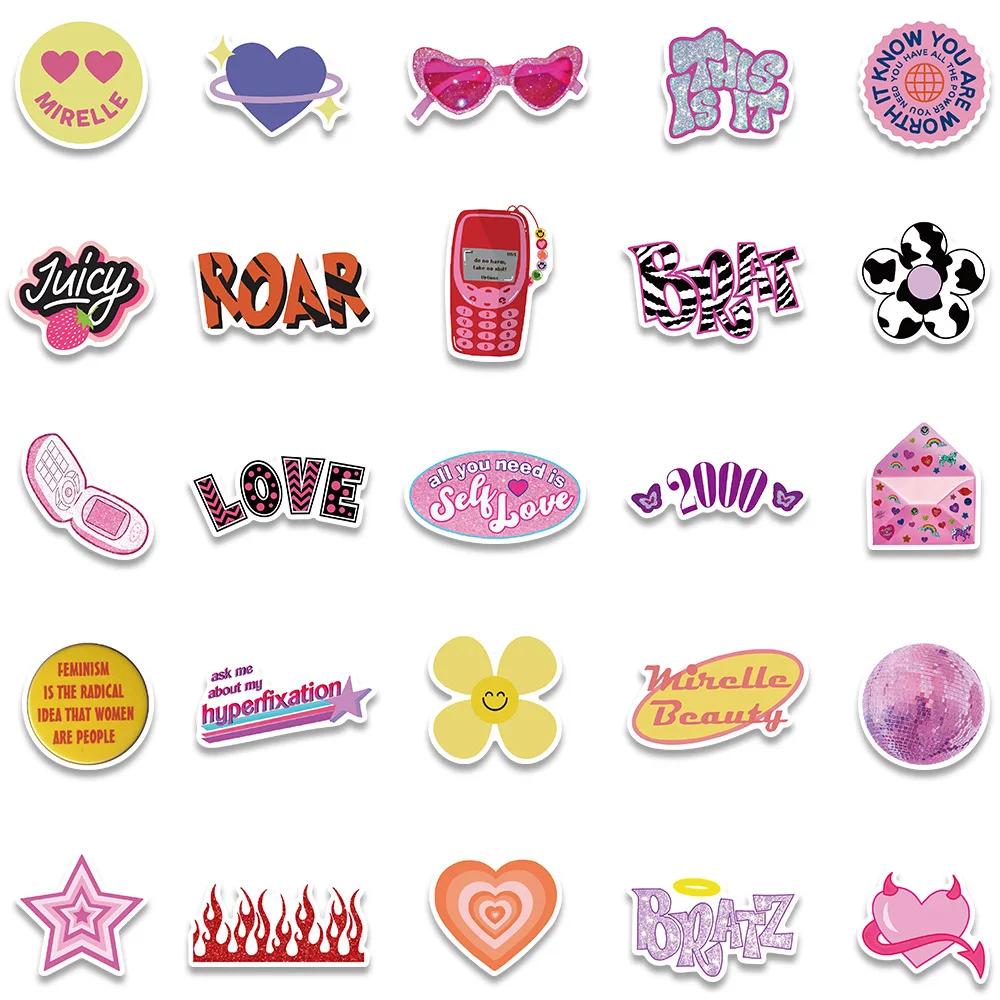 10/30/50PCS Ins Bratz Pink Girls Stickers Aesthetic DIY Phone Laptop Skateboard Notebook Suitcase Car Cute Cartoon Decal Sticker images - 6